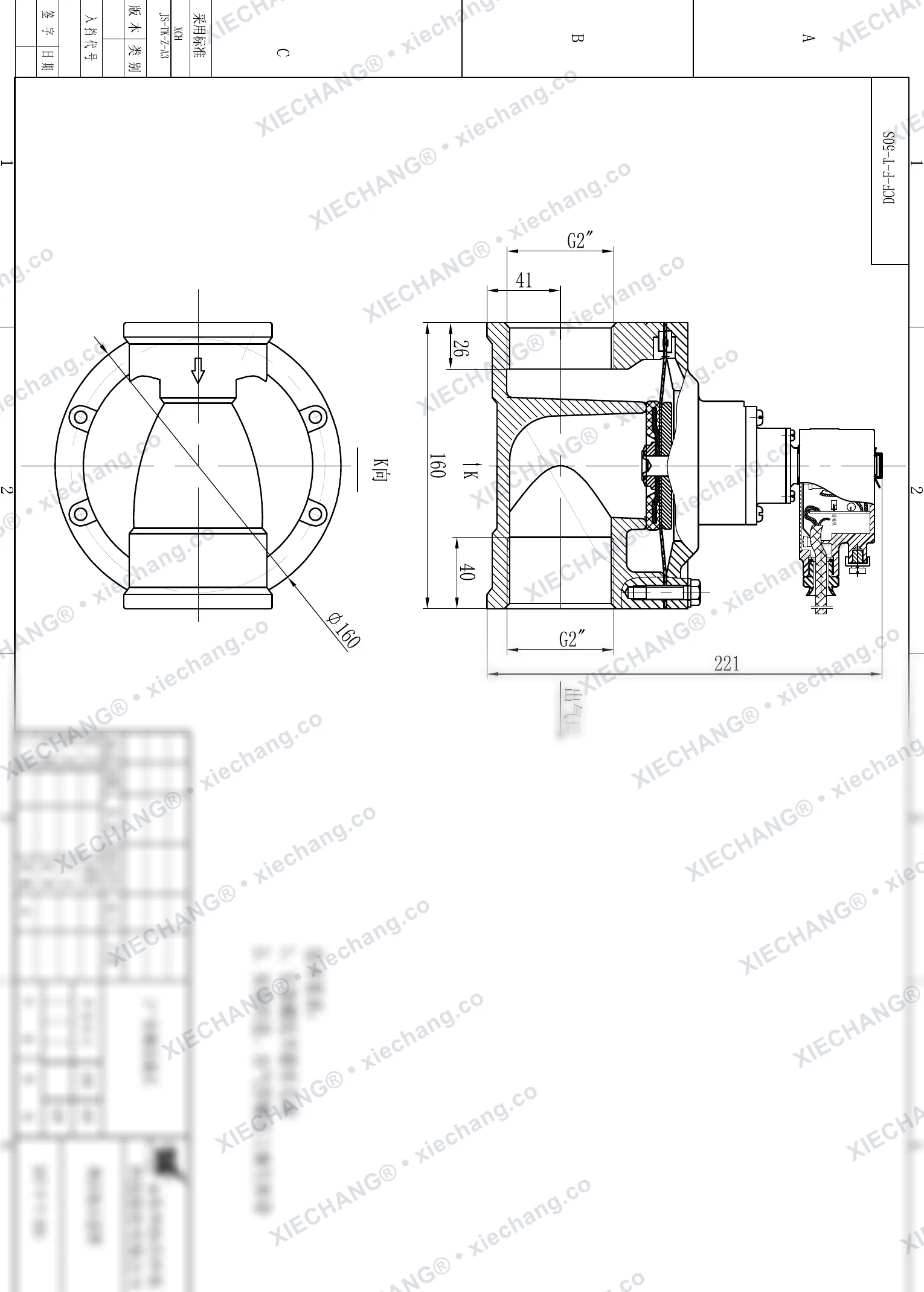 DCF-F-T-50S · 2" · injap denyut jenis terus (straight-through) kalis letupan — Lukisan Pemasangan