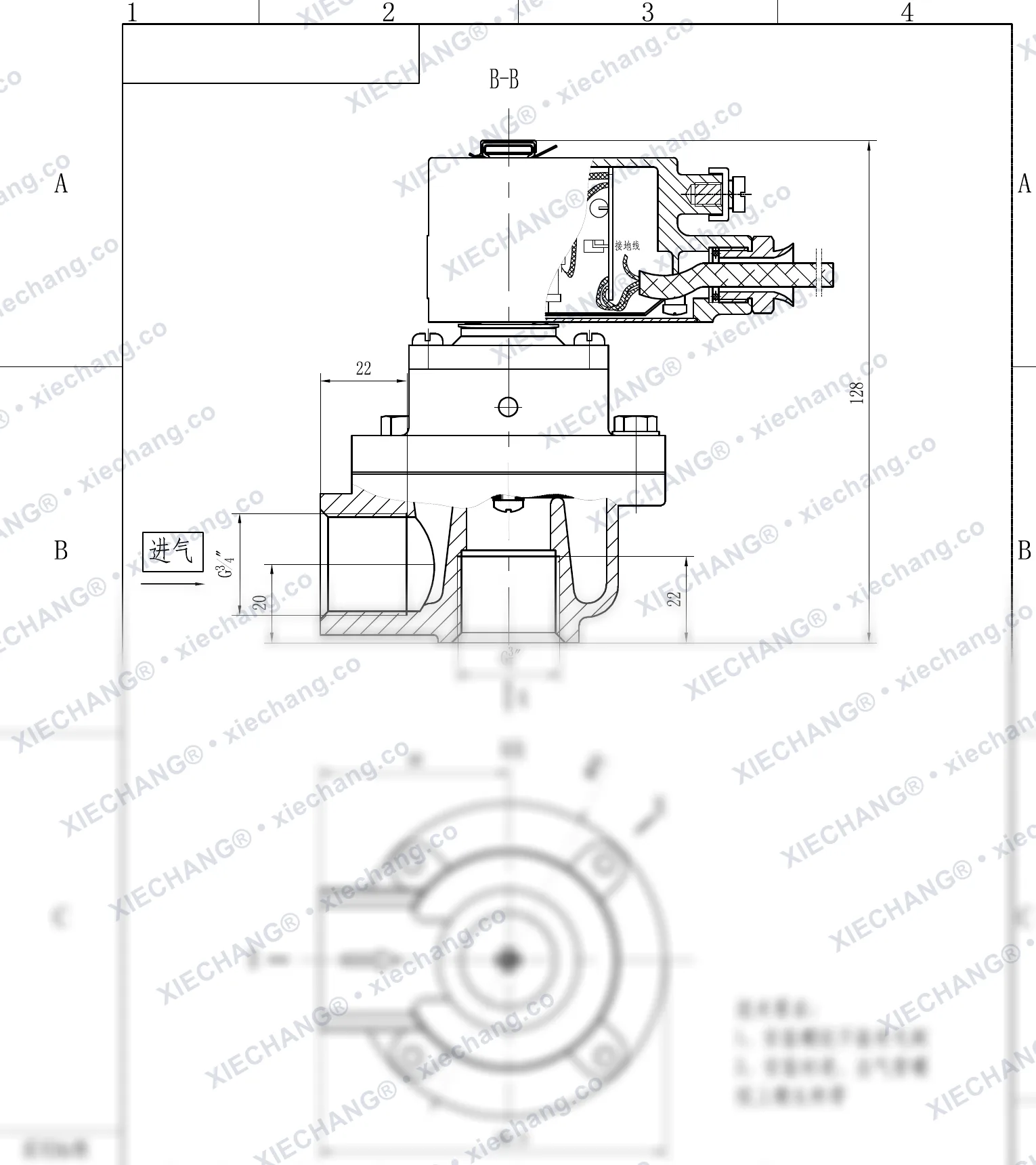 DCF-F-Z-20 · 3/4" · injap denyut jenis sudut tepat (right-angle) kalis letupan — Lukisan Pemasangan