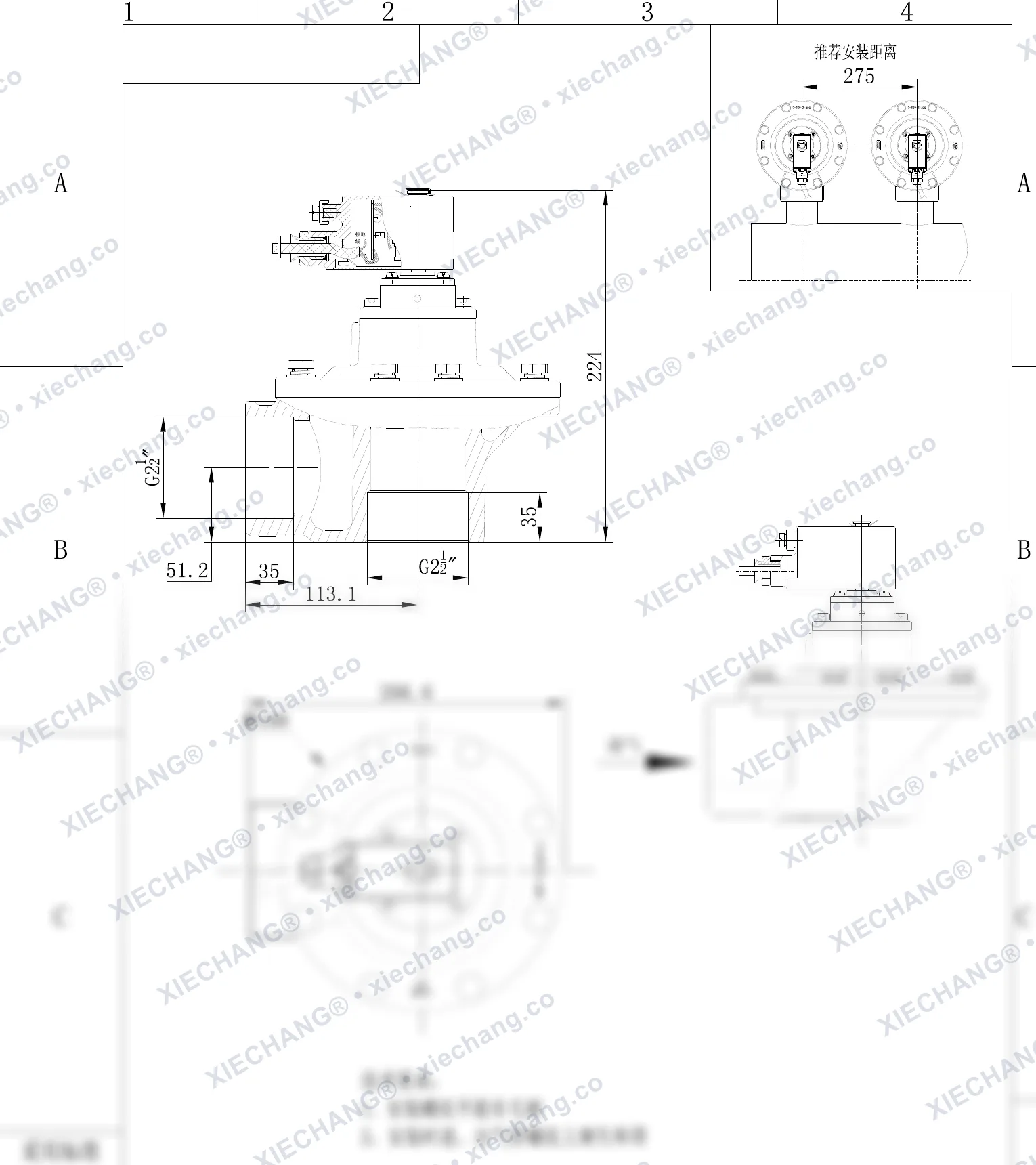 DCF-F-Z-62S-C · 2½" · injap denyut jenis sudut tepat (right-angle) kalis letupan — Lukisan Pemasangan