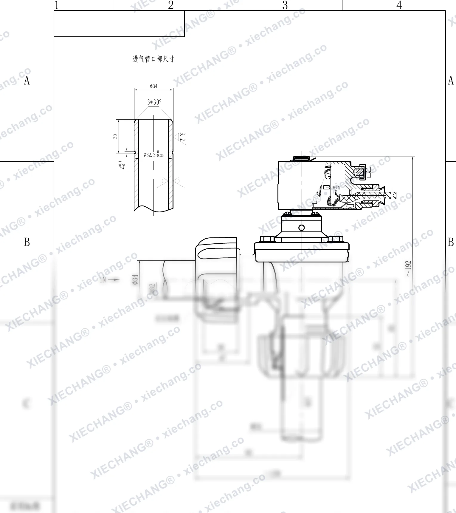 DCF-F-ZM-25 · 1" · injap denyut jenis sudut tepat (right-angle) bebenang luar kalis letupan — Lukisan Pemasangan