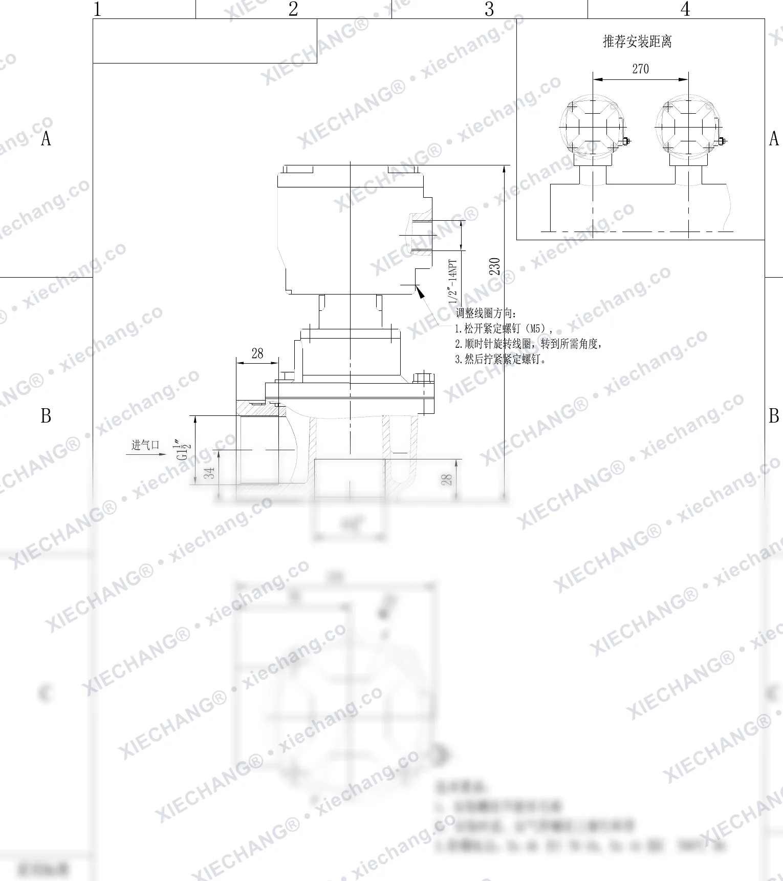 DCF-F2-Z-40S · 1½" · injap denyut jenis sudut tepat kalis letupan — Lukisan Pemasangan