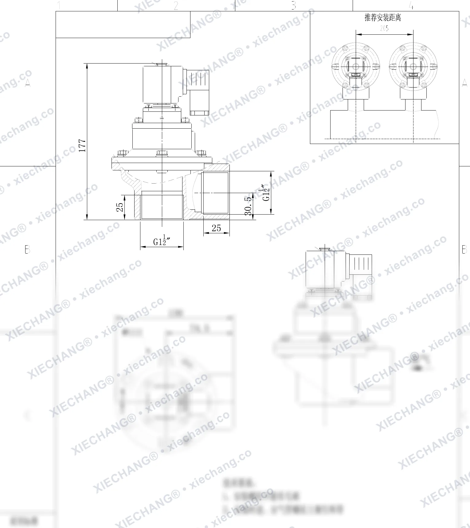 DCF-Z-40S-C · 1½" · injap denyut jenis sudut tepat (right-angle) — Lukisan Pemasangan