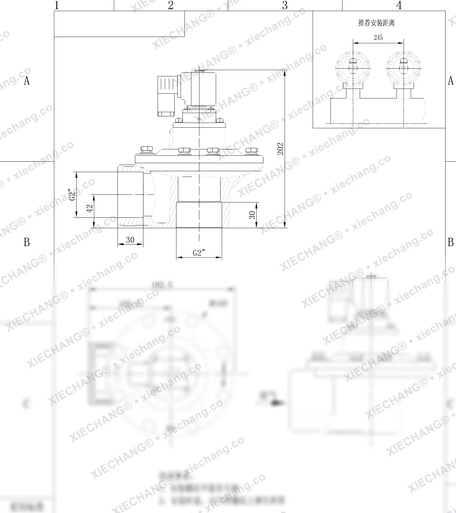 DCF-Z-50S-C · 2" · injap denyut jenis sudut tepat (right-angle) — Lukisan Pemasangan