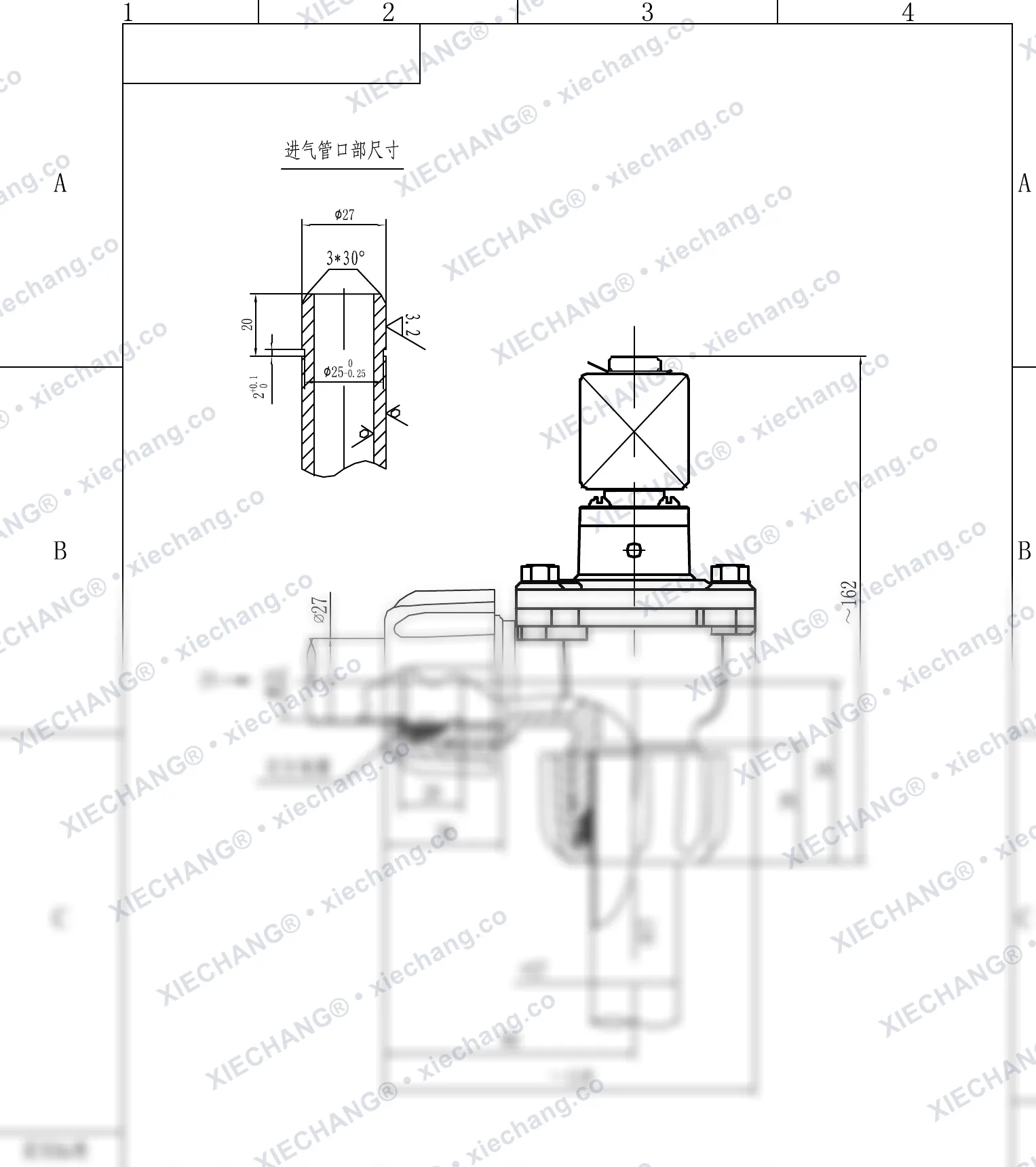 DCF-ZM-20 · 3/4" · injap denyut jenis sudut tepat (right-angle) bebenang luar — Lukisan Pemasangan
