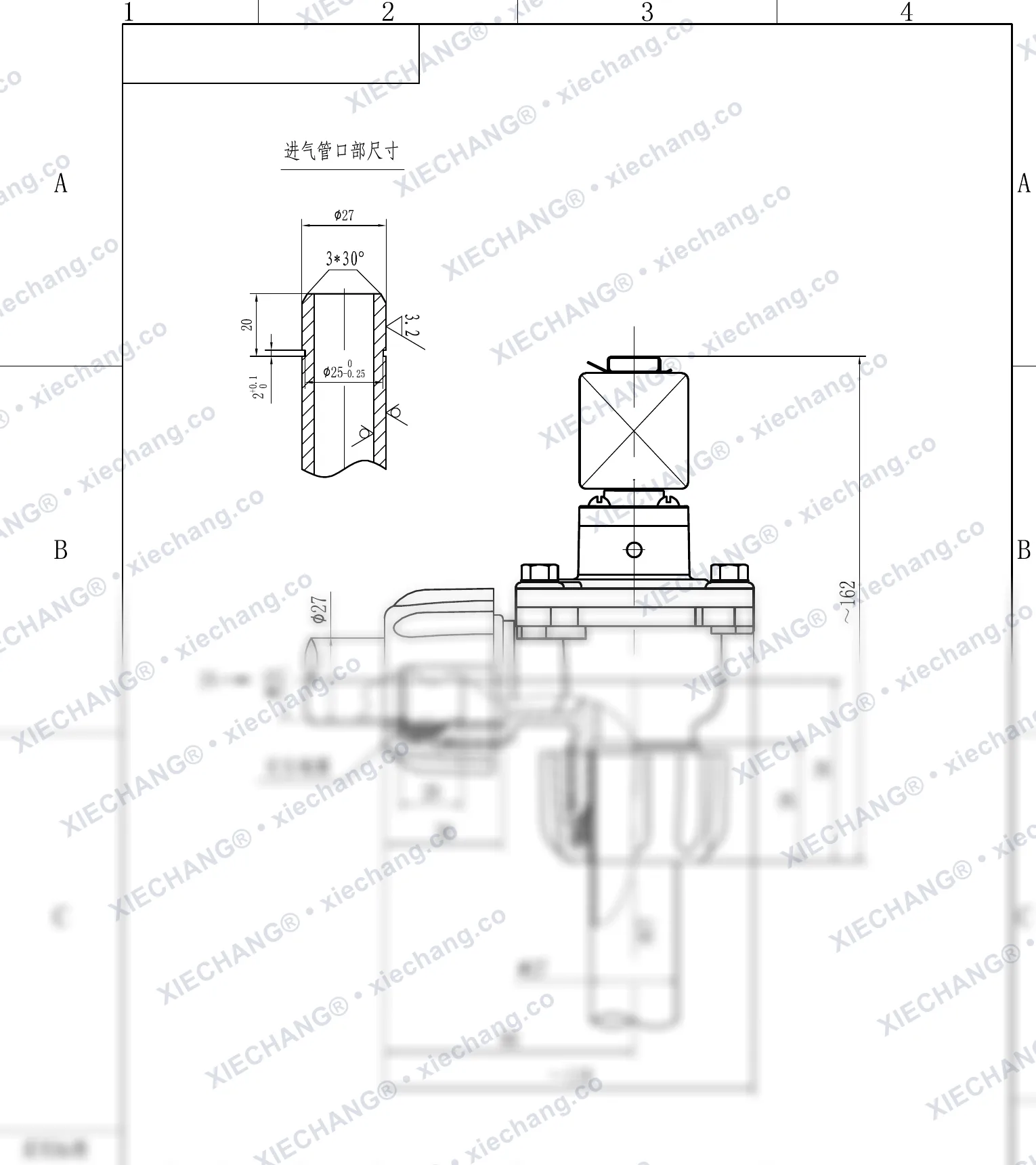DCF-ZM-20 · 3/4" · injap denyut jenis sudut tepat (right-angle) bebenang luar — Lukisan Pemasangan